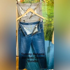 (2)Tommy Bahama Boracay Blue & Grey Denim Bundle:High Rise Ankle (2)